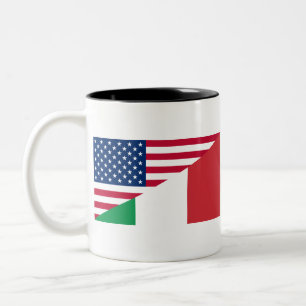 Caneca De Café Em Dois Tons Orgulho Ítalo-Americano Bandeira EUA Itália