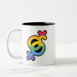 Caneca De Café Em Dois Tons Orgulho LGBT+. Arco-íris.