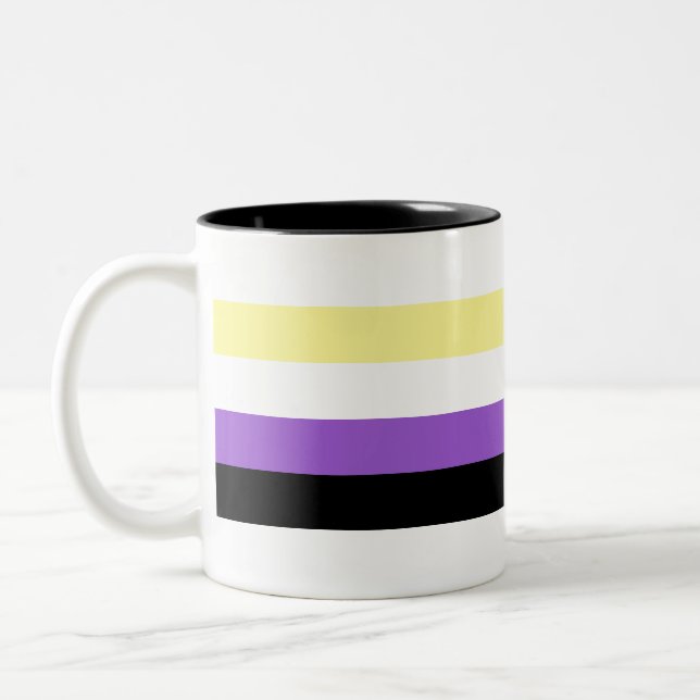 Caneca De Café Em Dois Tons Orgulho Não Binário (Esquerda)