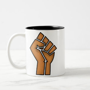 Caneca De Café Em Dois Tons orgulho negro punho unidade história unidade Afric