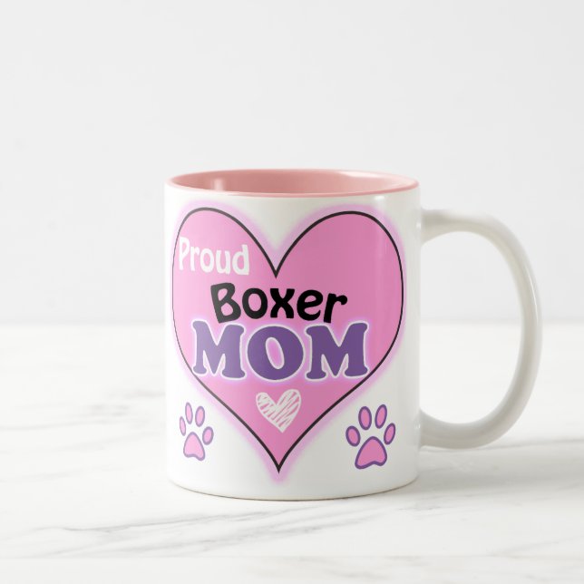 Caneca De Café Em Dois Tons Orgulhosa mãe Boxer (Direita)