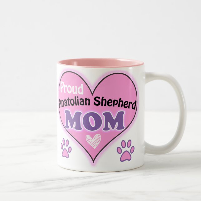 Caneca De Café Em Dois Tons Orgulhosa mãe pastora da Anatólia (Direita)