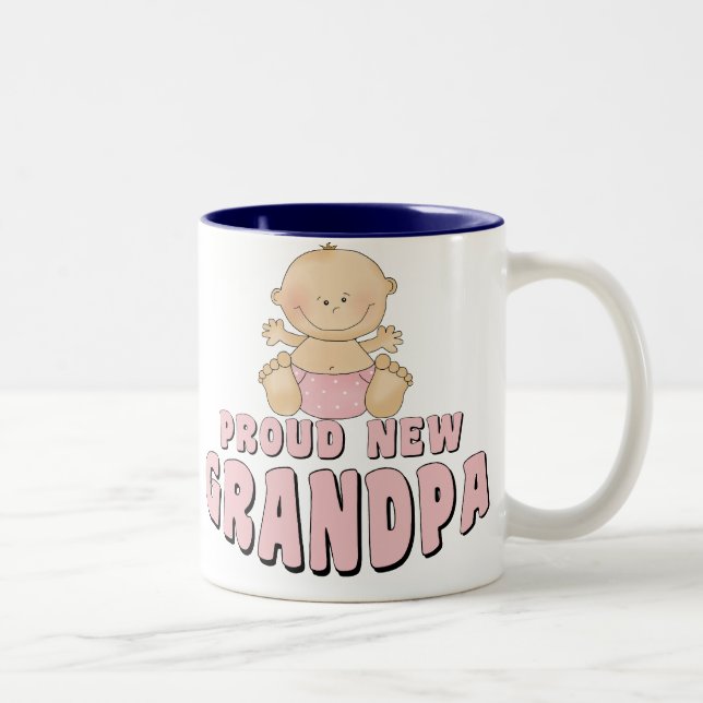 Caneca De Café Em Dois Tons Orgulhosa Nova Avó Menina (Direita)