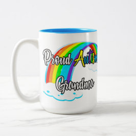 Caneca De Café Em Dois Tons Orgulhoso Autismo Avó quebra-cabeça Pastel
