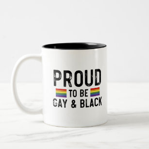 Caneca De Café Em Dois Tons Orgulhoso De Ser Gay E Preto