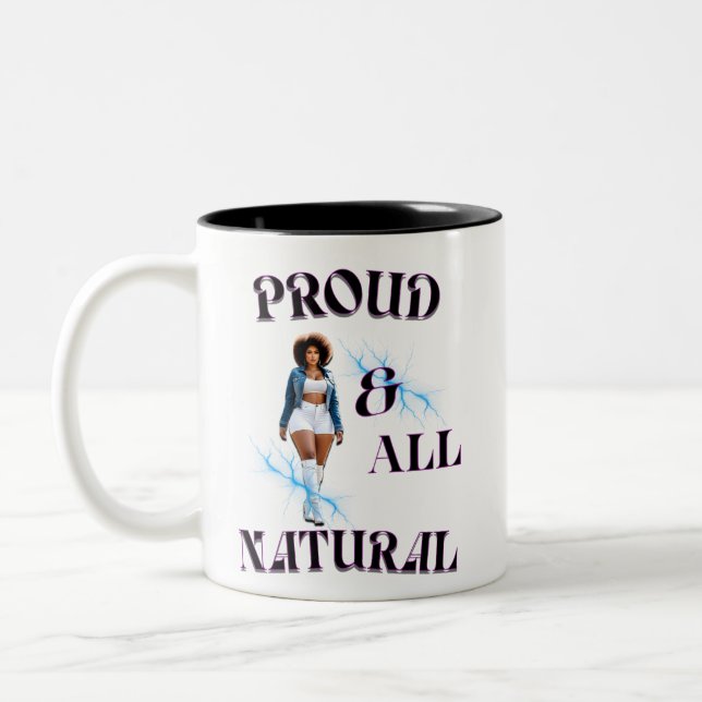 Caneca De Café Em Dois Tons Orgulhoso e natural (Esquerda)
