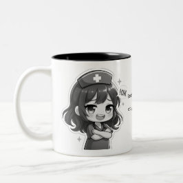 Caneca De Café Em Dois Tons Original Chibi Nurse - Sassy Nursing Life