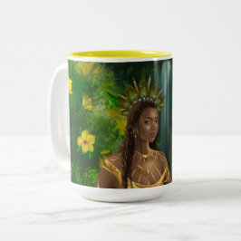 Caneca De Café Em Dois Tons Orisha/Deusa Oshun Mug (Face)