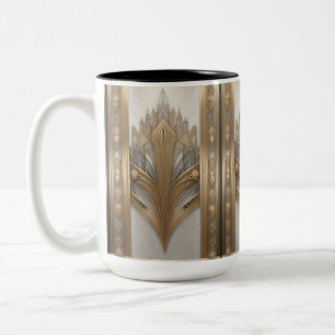 Caneca De Café Em Dois Tons ornamentado Dourado Luxury Mug.