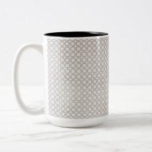 Caneca De Café Em Dois Tons Ornamento Arabe Elegante