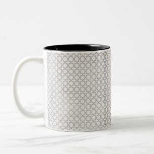 Caneca De Café Em Dois Tons Ornamento Arabe Elegante