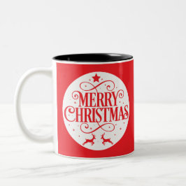 Caneca De Café Em Dois Tons Ornamento de Árvore Feliz de Natal