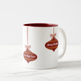Caneca De Café Em Dois Tons Ornamento de Natal Vintage Cor Editável