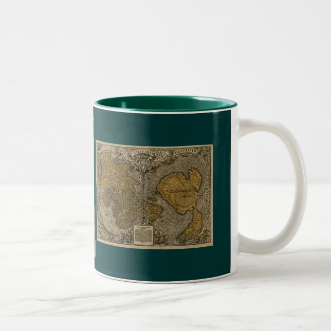 Caneca De Café Em Dois Tons Oronce Finé Histórico Velho Mundo Mapa Café Mug (Direita)
