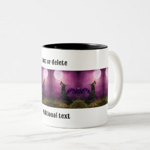 Caneca De Café Em Dois Tons Orquídeas Roxas Doberman Personalizadas