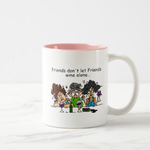 Caneca De Café Em Dois Tons Os amigos não deixam o vinho dos amigos apenas