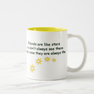 Caneca De Café Em Dois Tons Os amigos são como estrelas