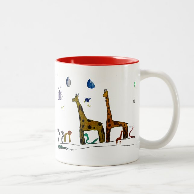 Caneca De Café Em Dois Tons Os animais de Noah (Direita)