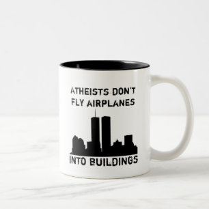 Caneca De Café Em Dois Tons Os ateus não voam aviões em construções