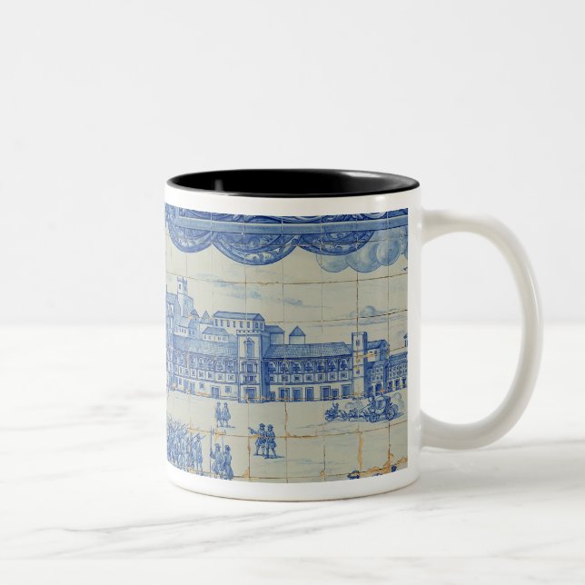 Caneca De Café Em Dois Tons Os azulejos de Azulejos que descrevem o Praca (Direita)