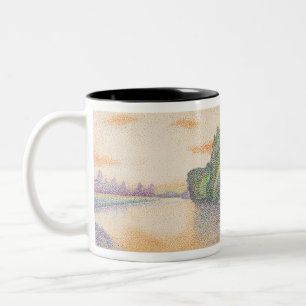 Caneca De Café Em Dois Tons Os Bancos do Marne no amanhecer