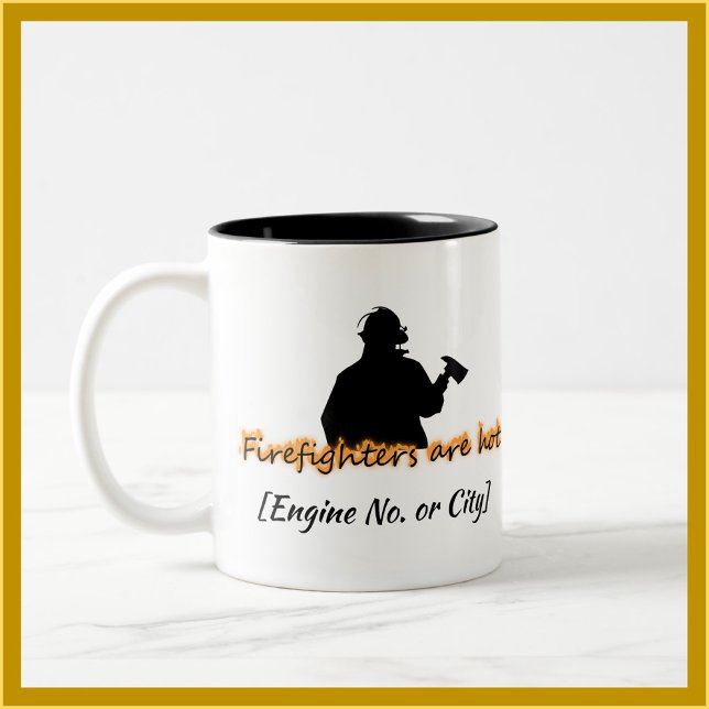 Caneca De Café Em Dois Tons Os Bombeiros Estão Quentes (Bookmark my store! https://www.zazzle.com/store/capricepetit)