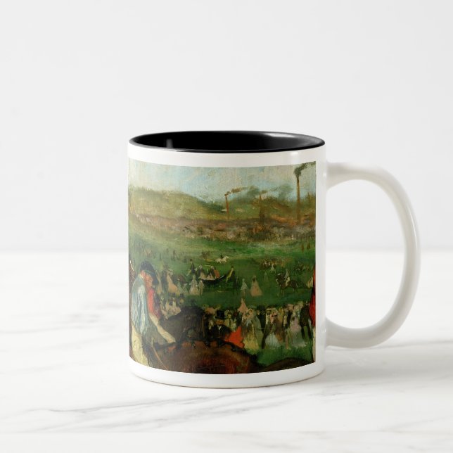 Caneca De Café Em Dois Tons Os cavalheiros de Edgar Degas | competem, antes da (Direita)
