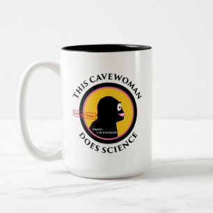 Caneca De Café Em Dois Tons Os Cavewoman espertos novos da engrenagem fazem a