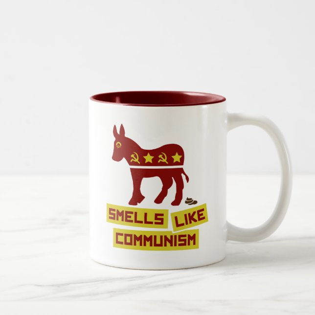 Caneca De Café Em Dois Tons Os cheiros gostam do comunismo (Direita)