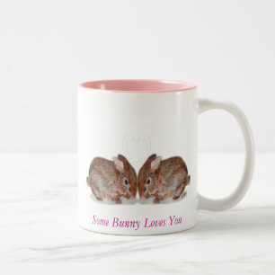 Caneca De Café Em Dois Tons os coelhos, algum coelho amam-no