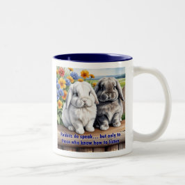 Caneca De Café Em Dois Tons Os Coelhos Falam Lop Olhando Coelhinho