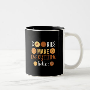 Caneca De Café Em Dois Tons Os cookies tornam tudo melhor