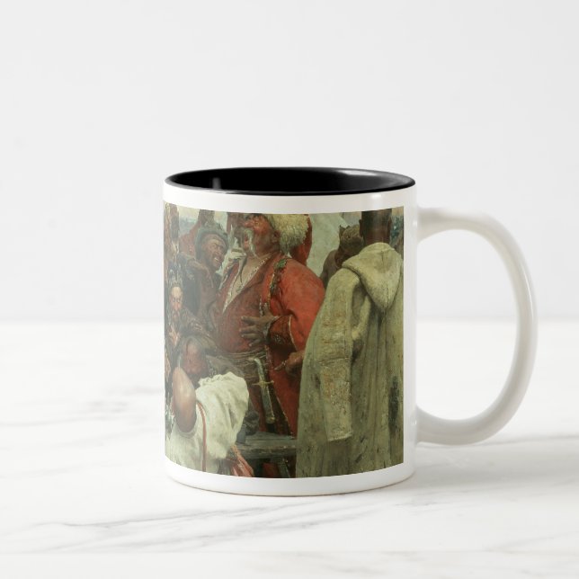 Caneca De Café Em Dois Tons Os Cossacks de Zaporozhye (Direita)