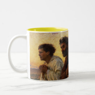 Caneca De Café Em Dois Tons Os discípulo Peter e corredor de John