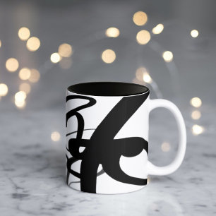 Caneca De Café Em Dois Tons Os drivers: Abstrato preto e branco