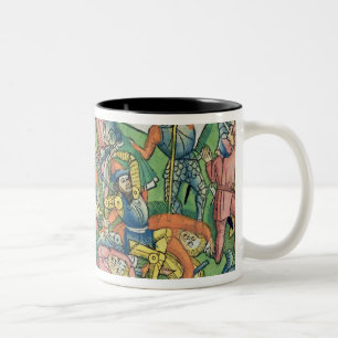 Caneca De Café Em Dois Tons Os êxodos 17 8-15 Aaron e Hur apoiam as mãos de