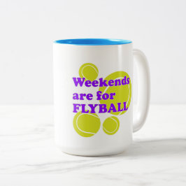 Caneca De Café Em Dois Tons Os finais de semana são para FLYBALL
