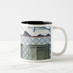 Caneca De Café Em Dois Tons Os fresco do golfinho no banheiro da rainha
