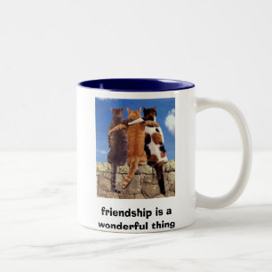 Caneca De Café Em Dois Tons os gatos, amizade são uma coisa maravilhosa