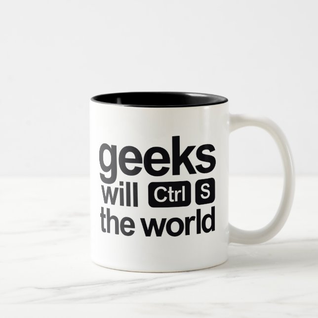 Caneca De Café Em Dois Tons os geeks salvar o mundo (Direita)