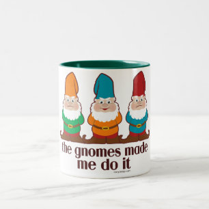 Caneca De Café Em Dois Tons Os gnomos fizeram-me fazê-lo