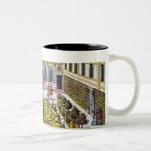 Caneca De Café Em Dois Tons Os jardins do parque do mirabelle, Salzburg, Austr