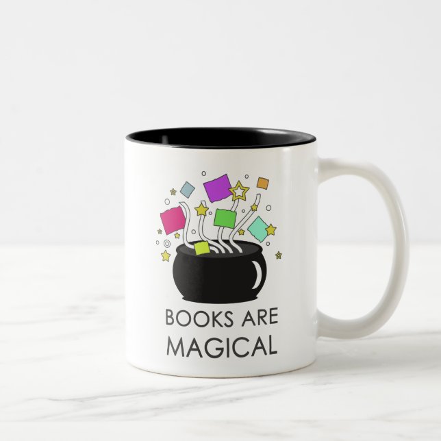 Caneca De Café Em Dois Tons Os livros são mágicos (Direita)