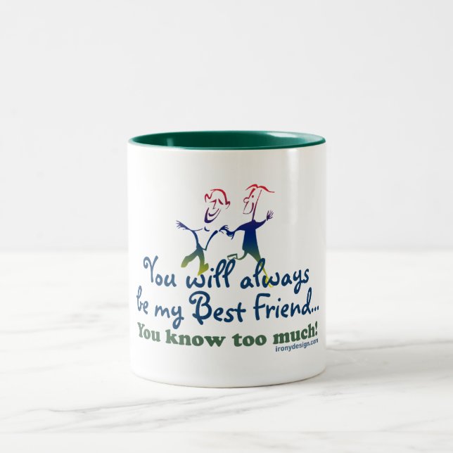 Caneca De Café Em Dois Tons Os melhores amigos sabem (Centro)