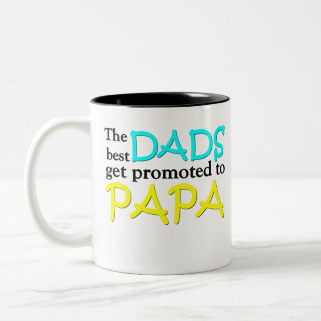 Caneca De Café Em Dois Tons Os melhores PAIS obtêm promovidos à PAPÁ (Esquerda)
