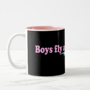 CANECA DE CAFÉ EM DOIS TONS OS "MENINOS VOAM AVIÕES DEMASIADO? "