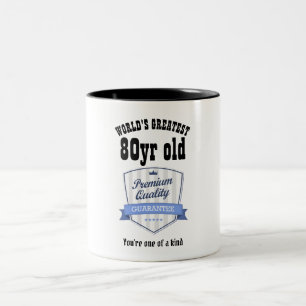 Caneca De Café Em Dois Tons Os Mundos de Presente de 80 de Aniversário Mais P