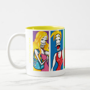 Caneca De Café Em Dois Tons Os negócios familiares de Skeletica