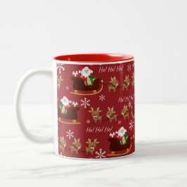 Caneca De Café Em Dois Tons Os papais noeis estão chegando como padrão