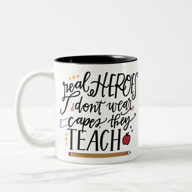 Caneca De Café Em Dois Tons Os professores são heróis (Esquerda)
